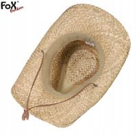 KAPELUSZ KOWBOJSKI SŁOMIANY SŁOMKOWY ze Sznurkiem MFH FOX OUTDOOR BROWN