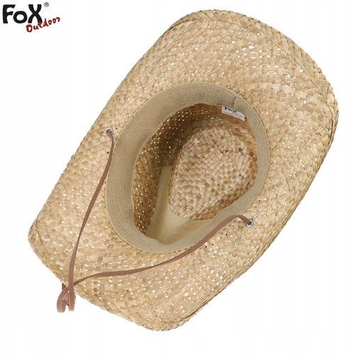 KAPELUSZ KOWBOJSKI SŁOMIANY SŁOMKOWY ze Sznurkiem MFH FOX OUTDOOR BROWN na Arena.pl
