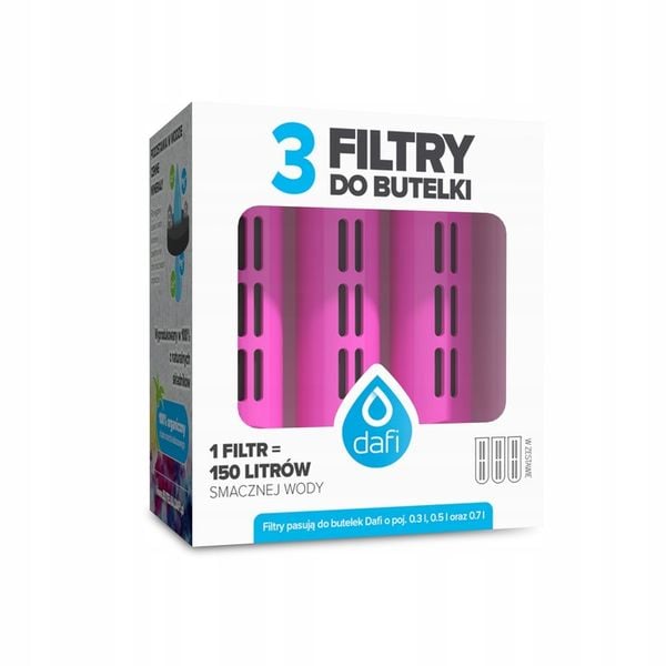 3 filtry do butelki Dafi SOFT i SOLID flamingowe zdjęcie 1