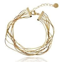 bransoletka na rękę stal chirurgiczna pozłacana 14k złotem żyłki bst1544