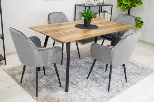 Krzesło LUGO - aksamit srebrno-szary / nogi czarne x 1 na Arena.pl