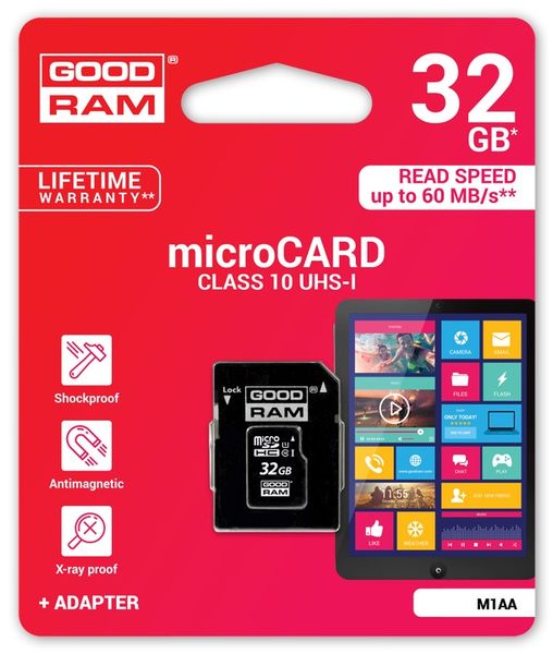 GOODRAM KARTA MICRO SD 32GB CL 10 UHS + CZYTNIK MICRO zdjęcie 3