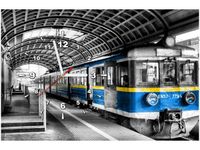 60CM 40CM ZEGAR OBRAZ POCIĄG DRUK PŁÓTNO RAMA