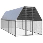 Klatka zewnętrzna dla kurcząt, 2x6x2 m, stal galwanizowana