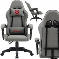Fotel Gamingowy Defender RONIN Materiałowy Tkanina Dla Graczy i Biura Szary