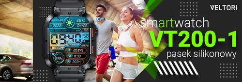 Smartwatch Veltori VT200-1 Czarny Pasek Silikonowy na Arena.pl