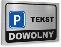 Tabliczka znak informacyjny 20x15 Srebrna DOWOLNY TEKST Nierdzewna