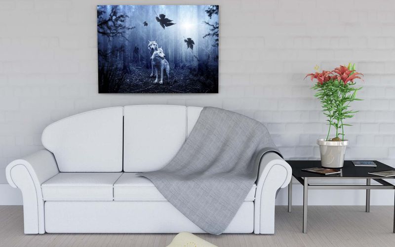 Foto obraz na płótnie "Mrok wilków w lesie" 100x70 zdjęcie 1