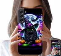 ETUI DO SAMSUNG GALAXY S22 PLUS - CZARNY KOTEK HALLOWEEN SALEM DYNIA WZORY