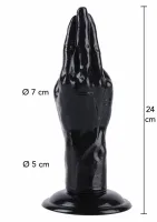 hidden desire extreme hand fucker 24 cm - model xxl, czarny pvc