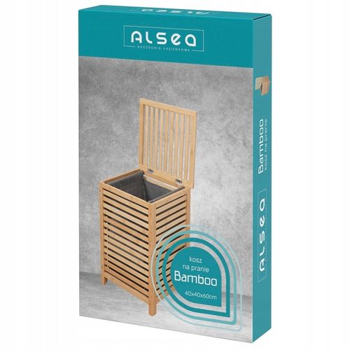 Kosz na pranie bambusowy jednokomorowy BAMBOO 40x40x60cm na Arena.pl