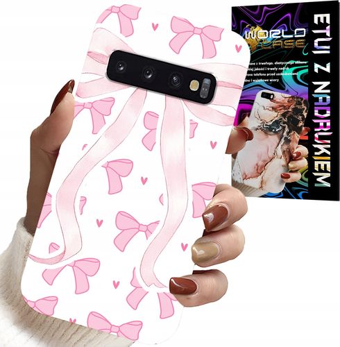 ETUI DO SAMSUNG GALAXY S10 PLUS - RÓŻOWE WSTAZKI WSTĄZKA MODNE WZORY CASE na Arena.pl