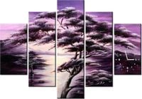 105CM 150CM ZEGAR 5 ELEM DRZEWO SNÓW DRUK OBRAZ