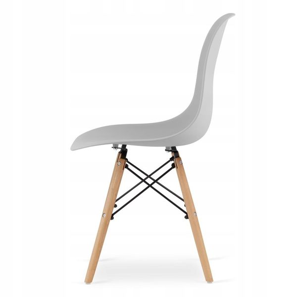 Zestaw stół okrągły TODI 100 biały + 4 krzesła OSAKA szare zdjęcie 5