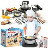 ZESTAW KUCHENNY GARNKI DLA DZIECI PATELNIA KUCHENKA GRILL CZAJNIK