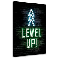 Obraz na płótnie, Napis Level up gaming 40x60 40x60