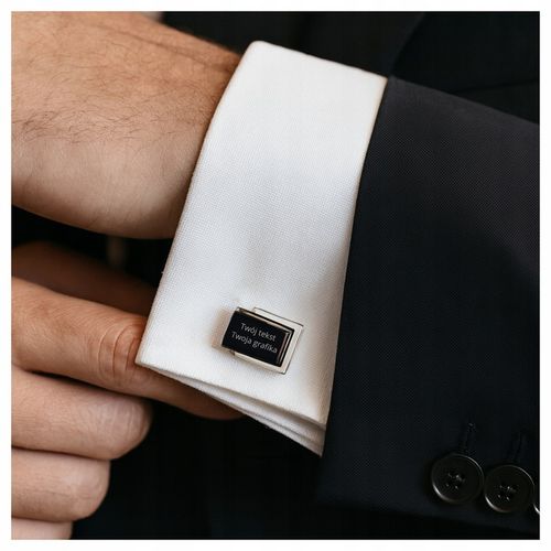 Grawerowane spinki do mankietów koszuli z własną grafiką tekstem na prezent na Arena.pl