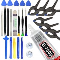 ZESTAW DO NAPRAWY TELEFONU WYMIANY BATERII EKRANU + KLEJ + 6x ŚCISKI