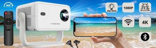 PROJEKTOR SMART MULTIMEDIALNY MAGCUBIC L018 4K WIFI TV GŁOŚNIK BT 2025 na Arena.pl