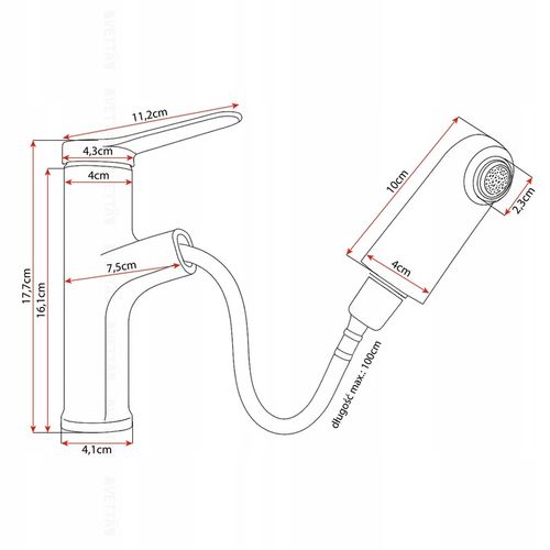 Bateria stojąca VETTÄ umywalkowa WYCIĄGANA kran do umywalki zlewu na Arena.pl