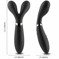 armony y-wand masażer podwojna głowica czarny wodoodporny usb
