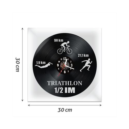 Zegar Ścienny z płyty winylowej na lustrze TRIATHLON 48 wzorów 30x30 cm na Arena.pl