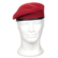 BERET WOJSKOWY TŁOCZONY MFH CZERWONY 61 cm