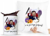 Zestaw Poduszka + Kubek Prezent Andrzej Duda Pis Z Nadrukiem Ze Zdjęciem