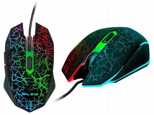 MYSZ OPTYCZNA MYSZKA GAMINGOWA BLOW DLA GRACZY HURRICANE RGB 2400DPI CZARNA na Arena.pl