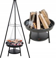 LUND GRILL STALOWY WISZĄCY OGRODOWY RUSZT 46CM PALENISKO NA TRÓJNOGU
