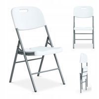 Krzesło Cateringowe Bankietowe SKŁADANE Ogrodowe Turystyczne Białe Mocne