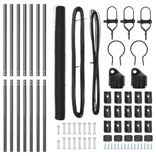 Ogrodzenie z słupkami Szary 1.6 x 10 m Stal pokryta PCV na Arena.pl