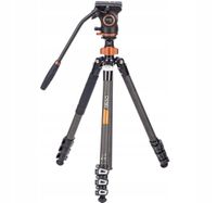 STATYW FOTOGRAFICZNY TRIPOD CAYER CF2451 GŁOWICA H8 PŁYTKA CARBON DSLR PRO