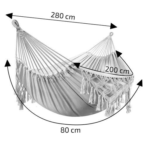 Hamak boho makrama- ciemny szary na Arena.pl