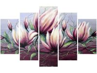 70 100CM OBRAZ 5 ELEM KWIAT MAGNOLII DRUK PŁÓTNO