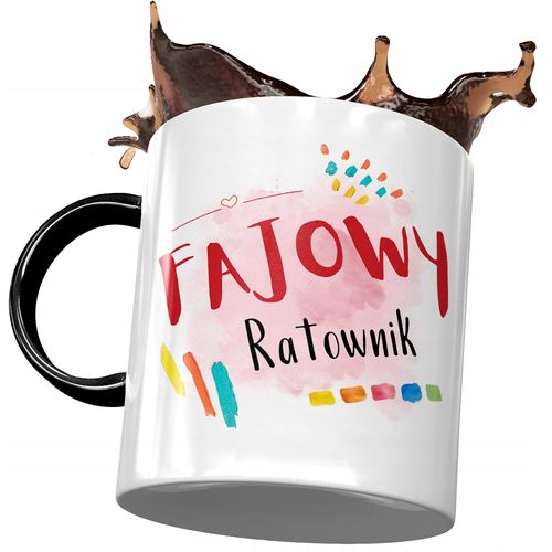 Kubek Czarny Dla Ratownika Fajowy Ratownik Kubek Z Nadrukiem Ze Zdjęciem na Arena.pl