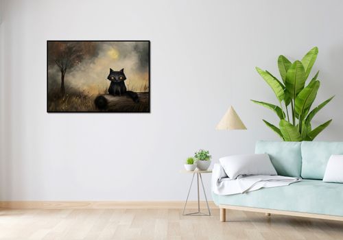 Plakat 100x70cm Czarny Kot na Arena.pl