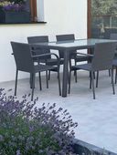 Komplet mebli obiadowych AVVICENTE szary technorattan