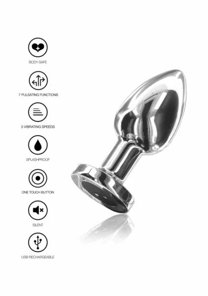 toyjoy the glider vibrating plug medium stalowy, 7 trybow, usb zdjęcie 5