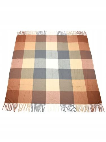 Versoli - miękka i ciepła chusta z frędzlami krata brążowy szary 7# HIT na Arena.pl