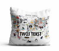 Poduszka DZIECIĘCA z Twoim napisem PD36 mapa zwierząt
