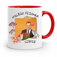 Kubek Czerwony Donald Tusk Po Platforma Prezent Z Nadrukiem Ze Zdjęciem