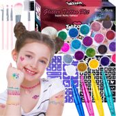 ZESTAW DO ROBIENIA TATUAŻY SZABLONY BROKAT PREZENT