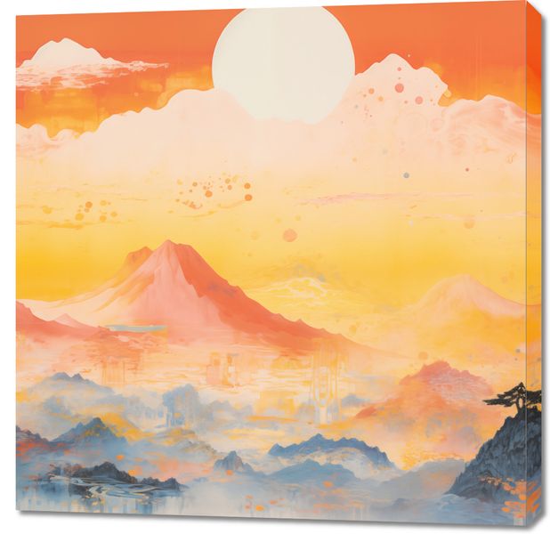 Obraz 90x90cm Świt nad Krainą Ciszych Gór zdjęcie 1