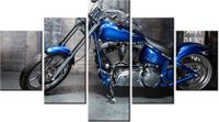 75CM 120 OBRAZ 5 ELEM CHROMOWANY MOTOCYKL ŚCIENNY DRUK