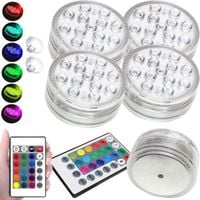 ZESTAW 4 LAMP LED PODWODNYCH RGB Z PILOTEM DO BASENU STAWU