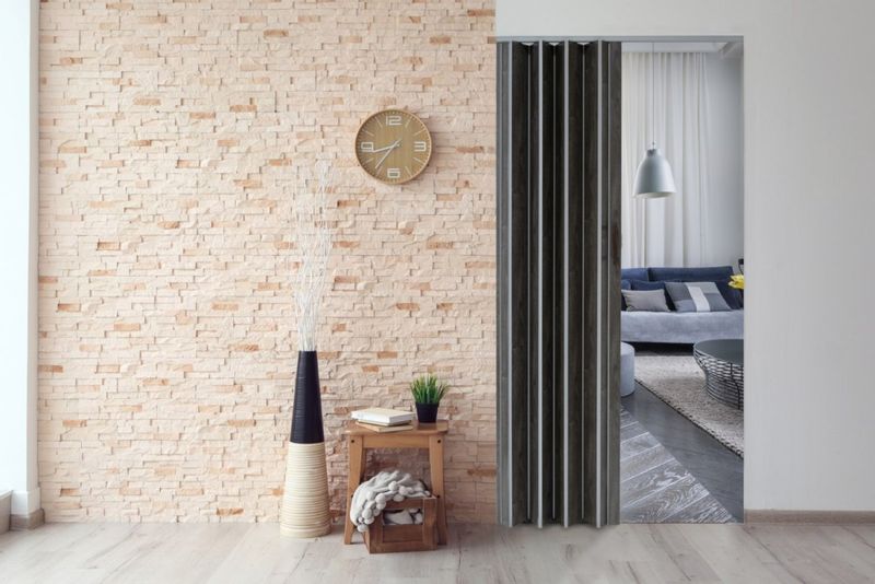 Drzwi harmonijkowe 001P DĄB GRAFIT MAT - 80 cm zdjęcie 7