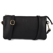 torebka mała ala kopertówka damska skóra naturalna - czarna