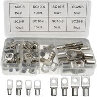 KONEKTORY KOŃCÓWKI KABLOWE RUROWE OCZKOWE 65 szt.