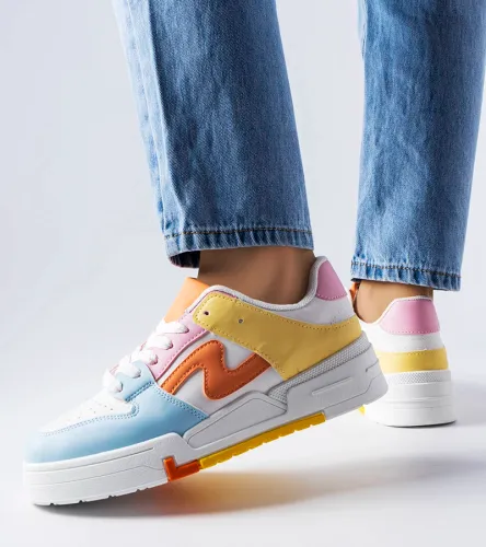 Niebiesko-żółte sneakersy na platformie Harter 41 na Arena.pl